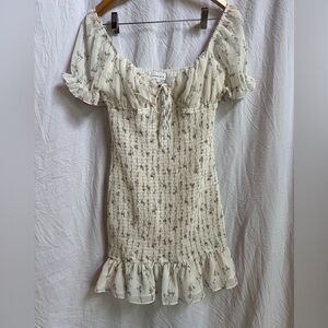 Floral Smocked Dress with Ruffle Hem